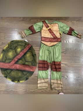 Teenage Mutant Ninja Turtles Green Costume with Attached Shell Size S